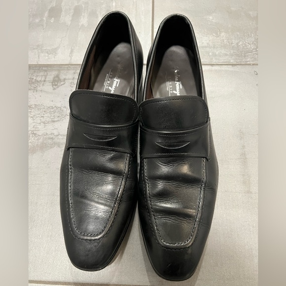 Salvatore Ferragamo Studio Men's Black Loafers Size 8.5 D made in Italy Luxury - Picture 12 of 13